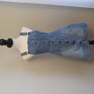 American Rag Light Blue Denim Overall Mini Dress